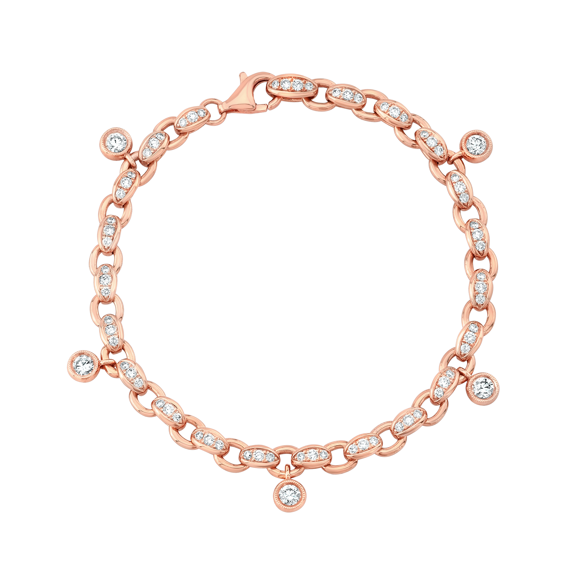 Chain Bracelet with Diamond Drops