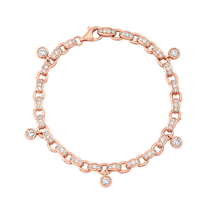 Chain Bracelet with Diamond Drops
