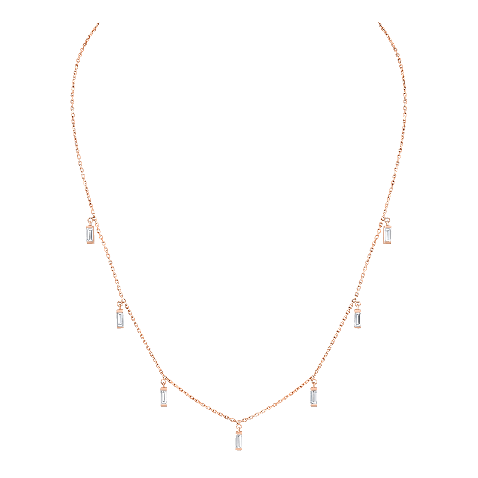 Necklace with Dangling Baguettes
