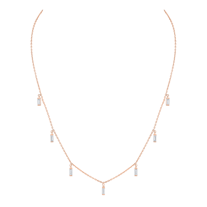 Necklace with Dangling Baguettes