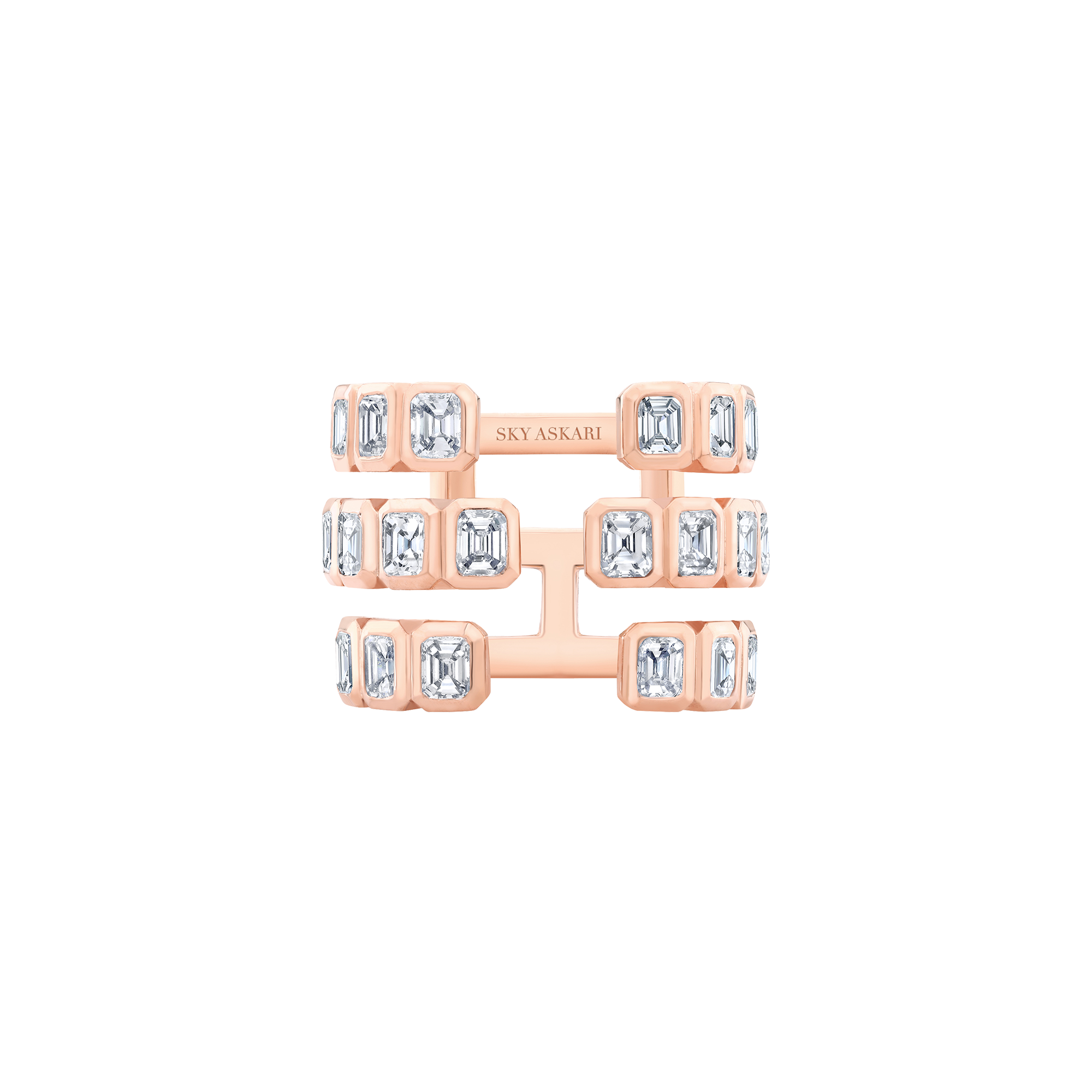 Emerald Cut Unity Open Ring