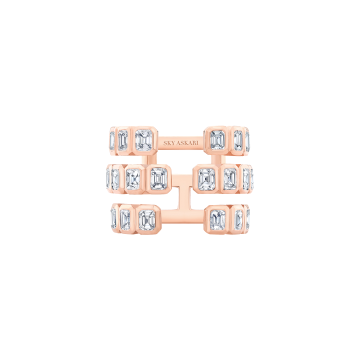 Emerald Cut Unity Open Ring