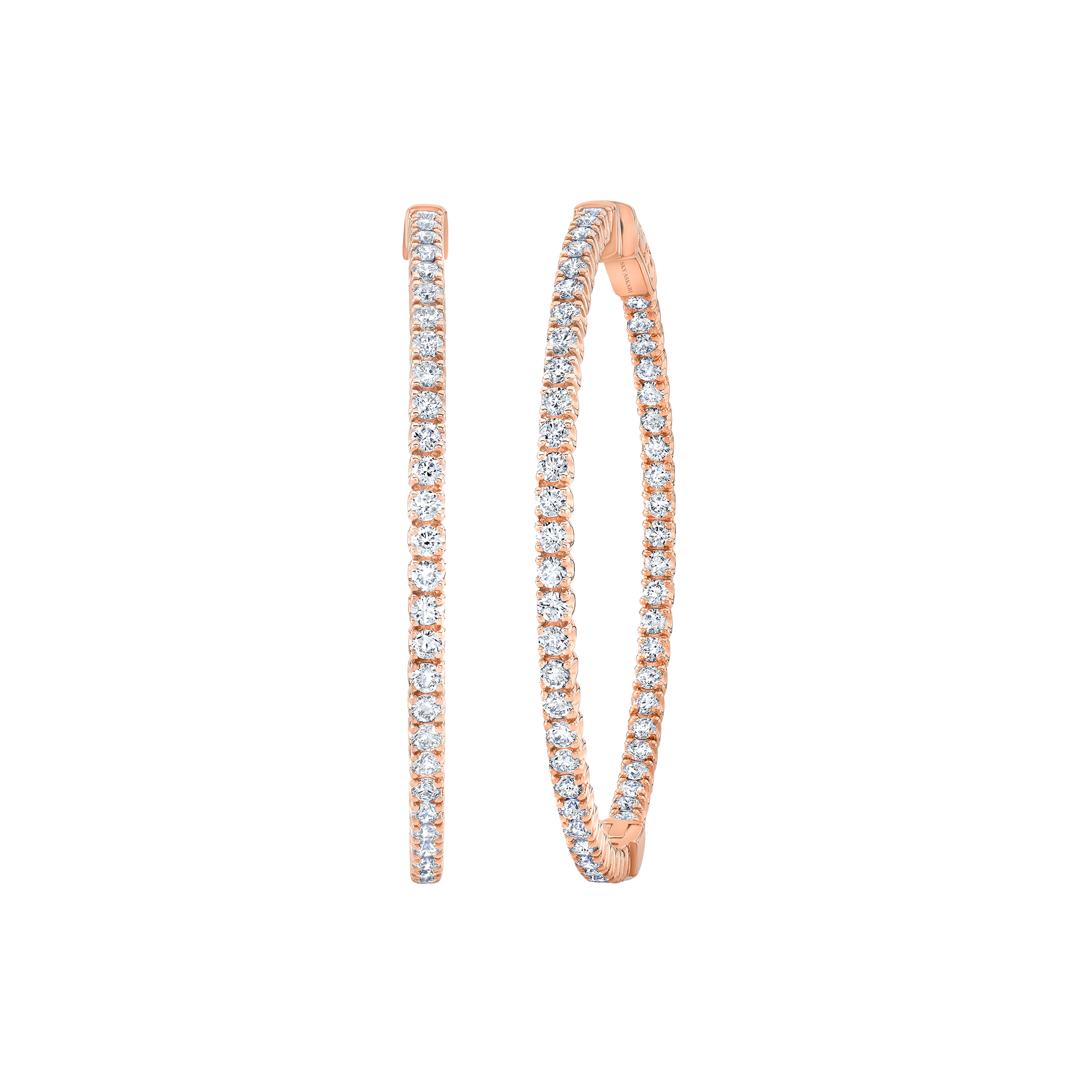 Classic Eternity Medium Hoop Earrings with Small Diamonds