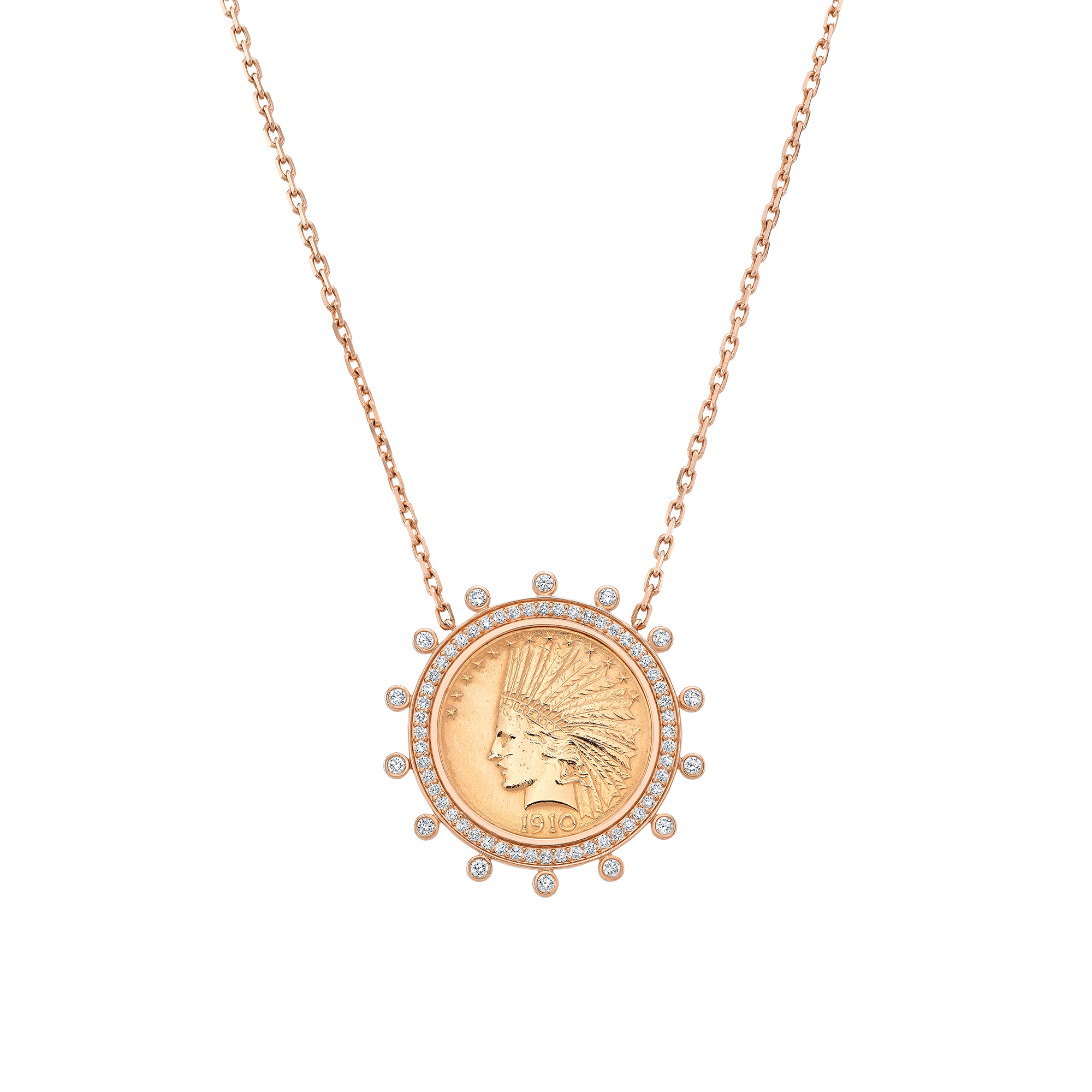 Large Indian Head Coin Necklace