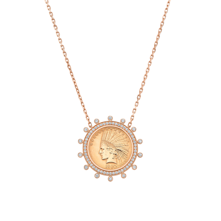 Large Indian Head Coin Necklace