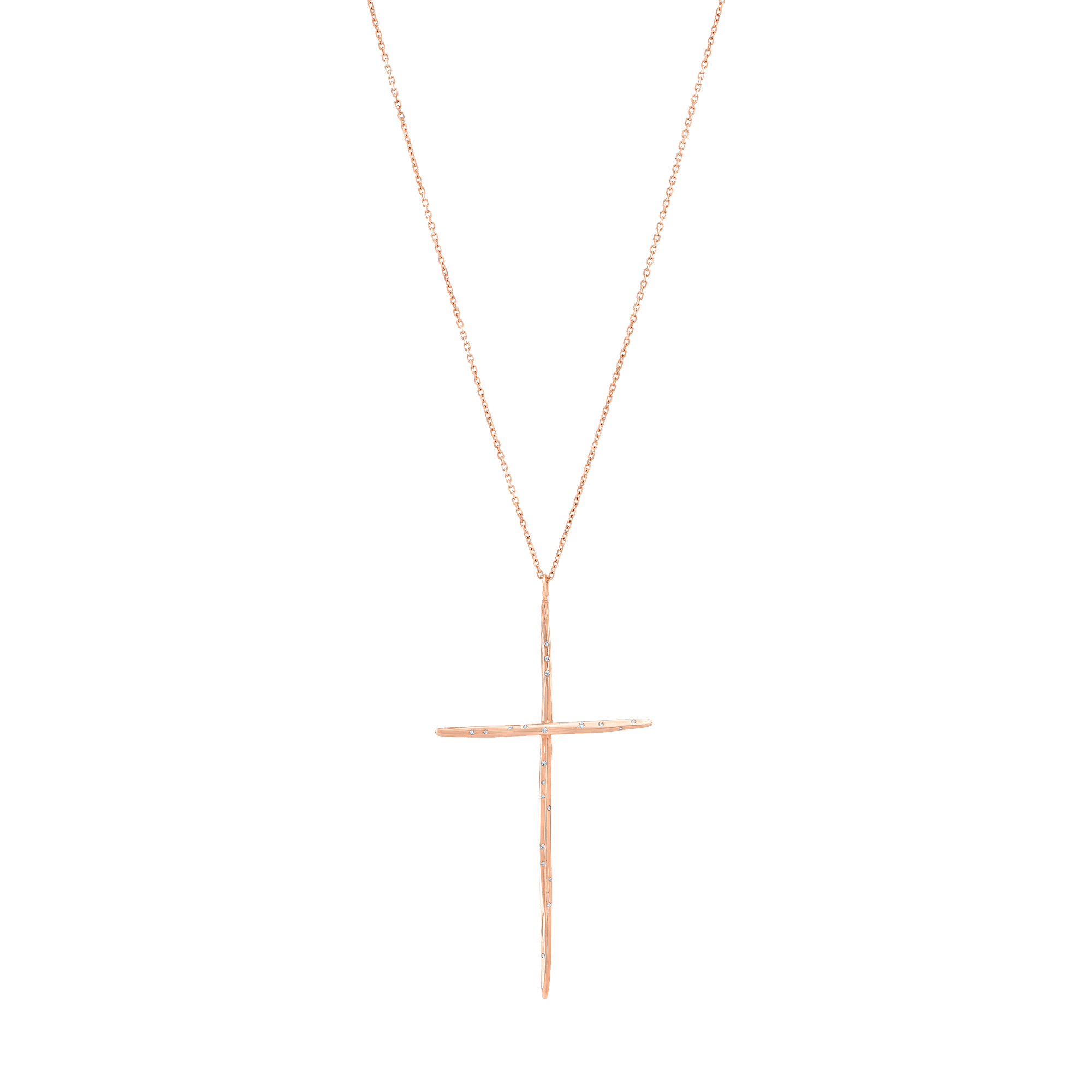 Large Sculpted Cross Necklace