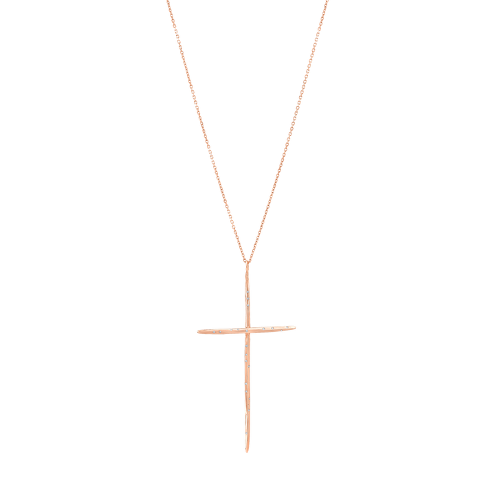 Large Sculpted Cross Necklace