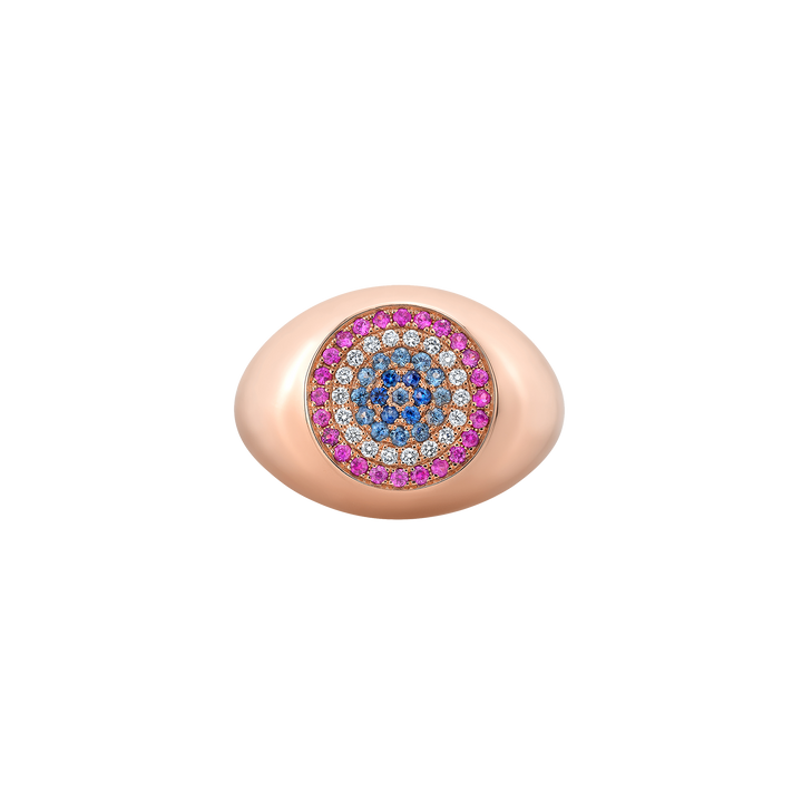 Multi-Colored Sapphire Angel Ring