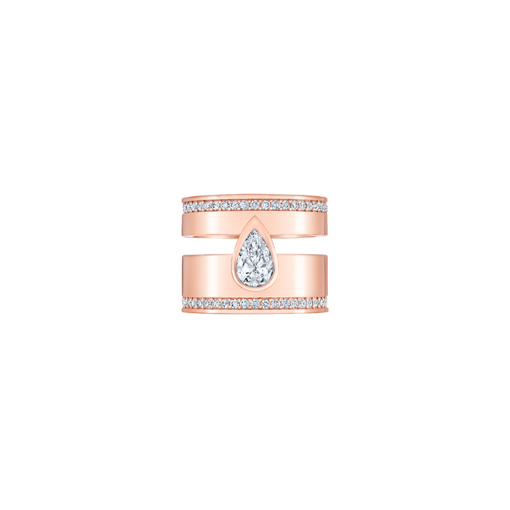 Aqua Droplet Ring with Pear-Shaped Diamond