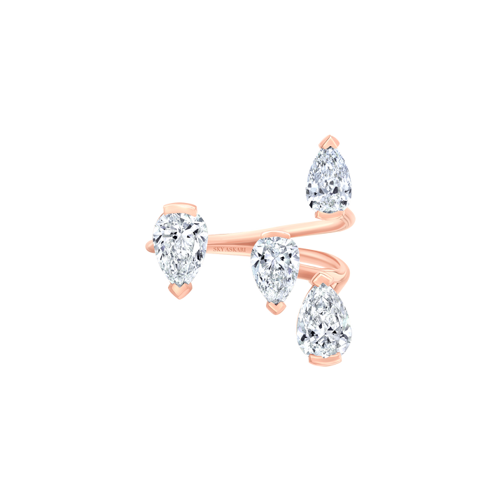 Pear-Shaped Open-Heart Ring