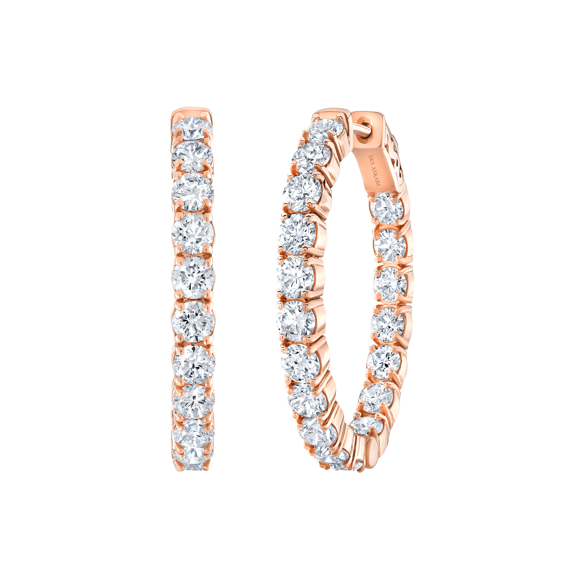 Medium Oval Hoop with Large Diamonds