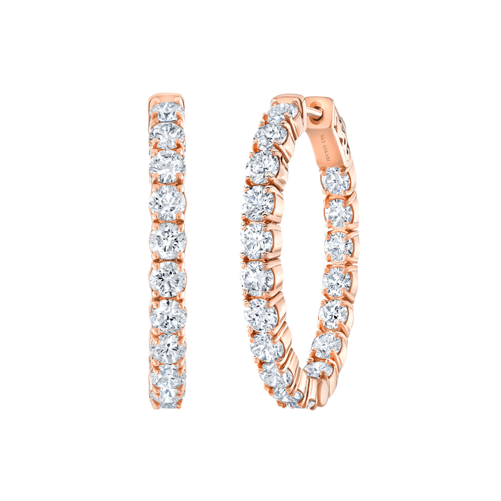 Medium Oval Hoop with Large Diamonds