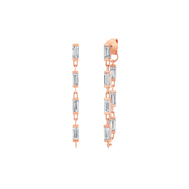 Flexible Hoop Baguette Earrings