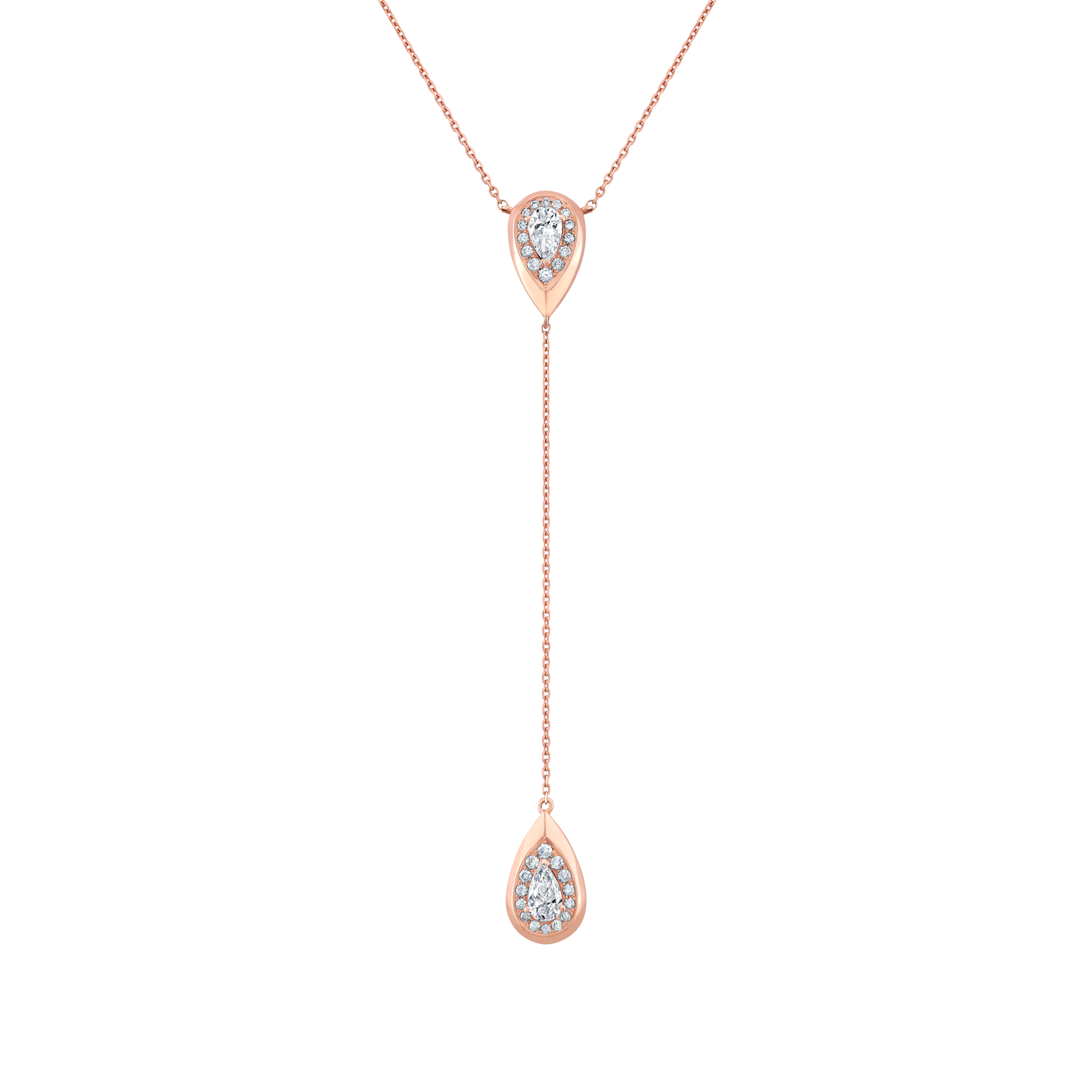 Aqua Droplet Lariat Necklace
