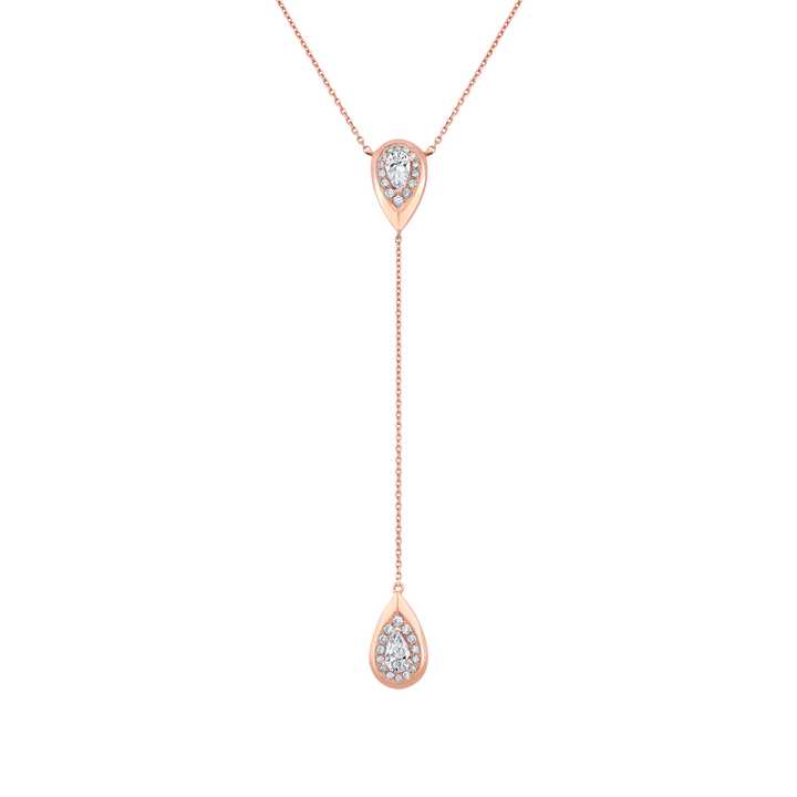 Aqua Droplet Lariat Necklace