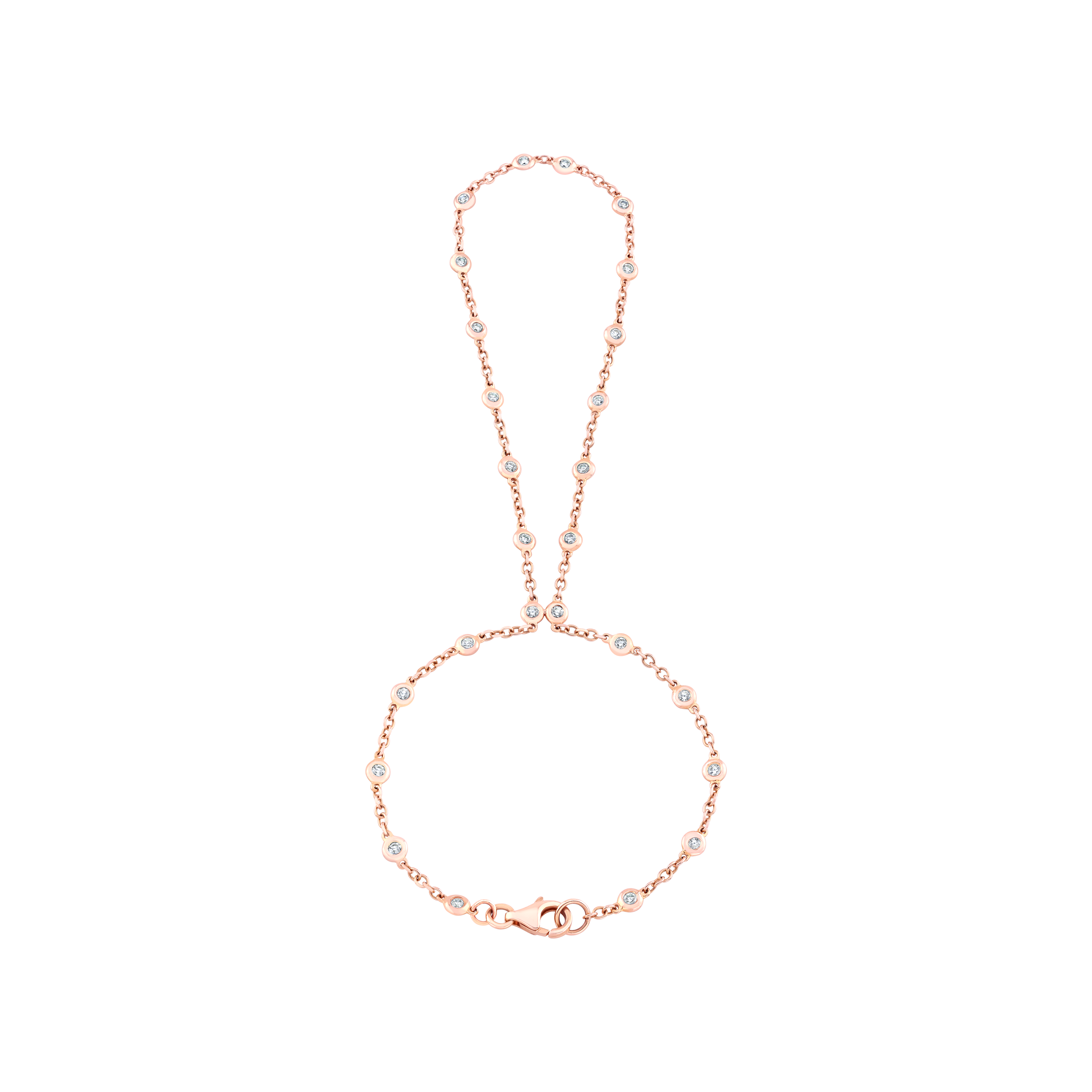 Bezel-Set Diamond Hand Chain