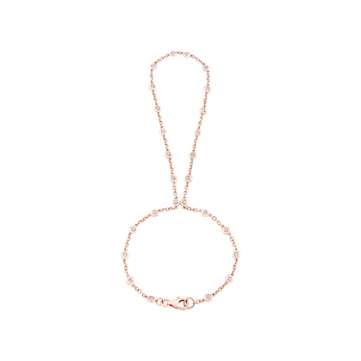 Bezel-Set Diamond Hand Chain