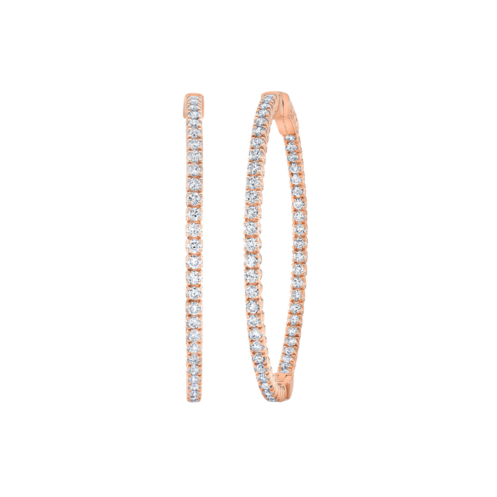 Classic Eternity Medium Hoop Earrings with Small Diamonds