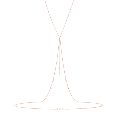 Body Chain with Dangling Pear-Shaped Diamond