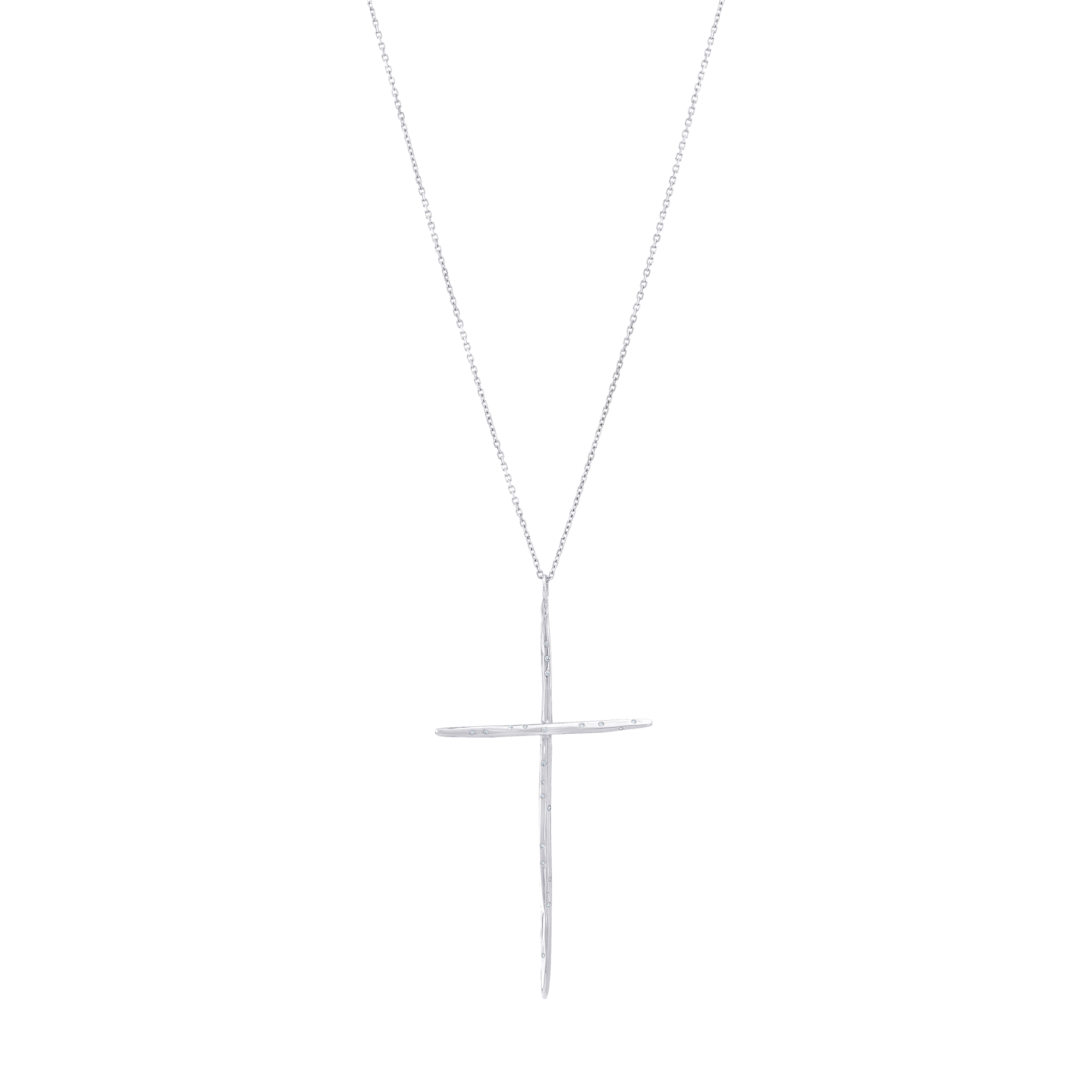 Large Sculpted Cross Necklace