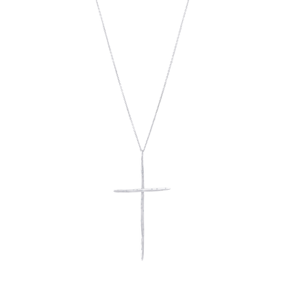 Large Sculpted Cross Necklace