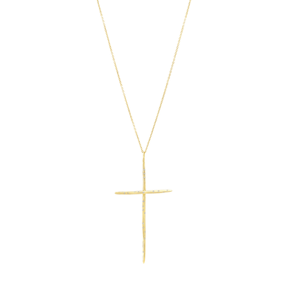 Large Sculpted Cross Necklace