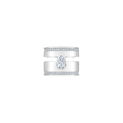 Aqua Droplet Ring with Pear-Shaped Diamond