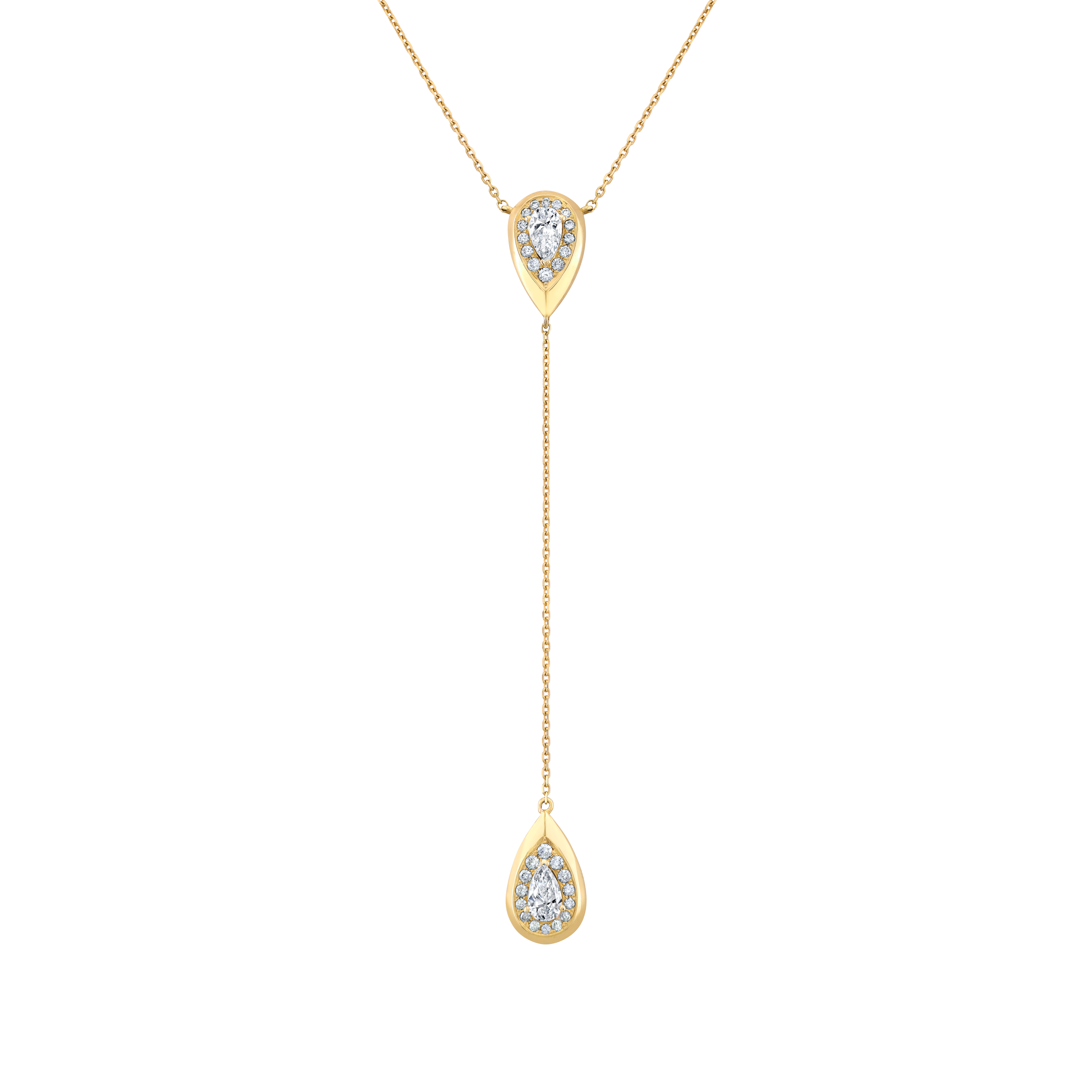 Aqua Droplet Lariat Necklace