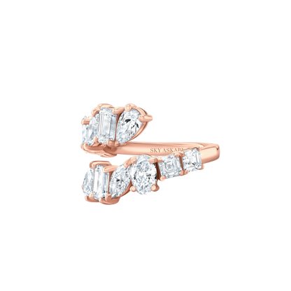 Fancy Bypass Asscher Ring