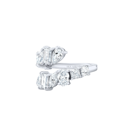 Fancy Bypass Asscher Ring